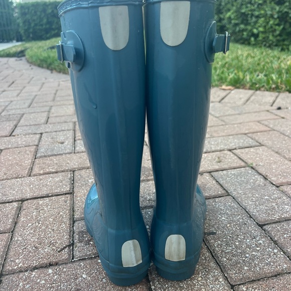 Hunter Original Kids Tall Boots Light Blue Size 5 - Picture 4 of 7